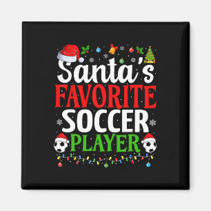 Aimant Père Noël Joueur de football favori Xmas Funny Noë