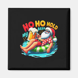 Aimant Père Noël lunettes Ho Ho Tiens ma bière Noël en ju
