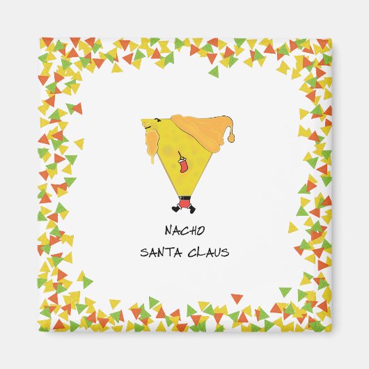 Aimant Père Noël Nacho avec chips (Devant)