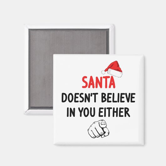 Aimant Père Noël ne croit pas (Recto/Verso)