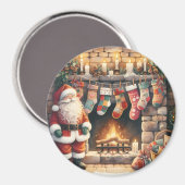 Aimant Père Noël par foyer Noël Stockage (Recto/Verso)