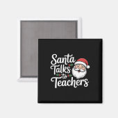 Aimant Père Noël parle à des enseignants Noël (Recto/Verso)