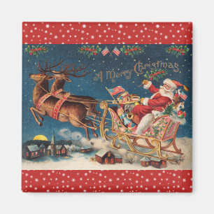 Aimant Père Noël patriotique