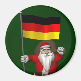 Aimant Père Noël Patriotique Avec L'Ensigne D'Allemagne