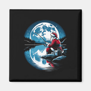 Aimant Père Noël Pêche Noël Noël Noël Pêcheur Fisher Pois