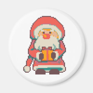 Aimant Père Noël Pixelart, Pixel Art 