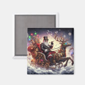 Aimant Père Noël/Reindeer steampunk Noël/hiver (Recto/Verso)