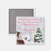 Aimant père Noël rencontre Jésus (Recto/Verso)