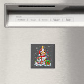 Aimant Père Noël Sheltie avec Elf Cat Noël Lumières Propr (In Situ (Lave-vaisselle))