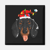 Aimant Père Noël teckel lumière de Noël  (Devant)