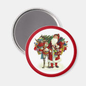 Aimant Père Noël victorienne et âne (Recto/Verso)