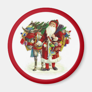 Aimant Père Noël victorienne et âne