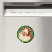 Aimant Père Noël vintage avec couronne de pin (In Situ (Lave-vaisselle))