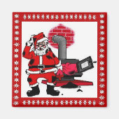 Aimant Père Noël vintage et brûleur de houille (Devant)