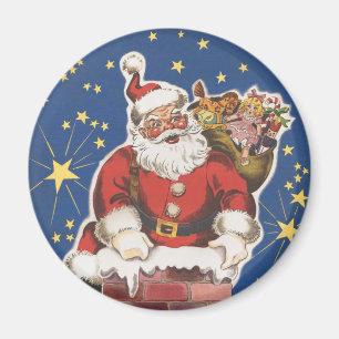 Aimant Père Noël vintage, La Nuit avant Noël
