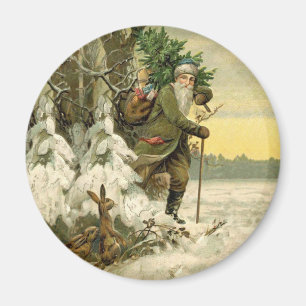Aimant Père Noël vintage Noël victorien vacances Arbre