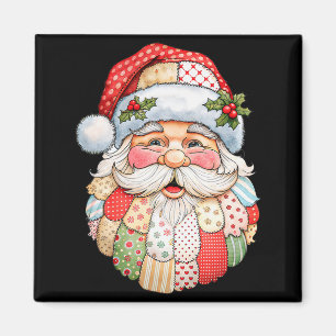 Aimant Père Noël vintage patchwork d'art populaire de Noë