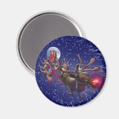 Aimant Père Noël Volant Renard rouge à nez (Recto/Verso)