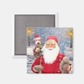 Aimant Père Noël w Cadeaux de Noël Airedale Chien (Recto/Verso)