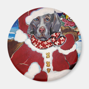 Aimant Père Noël Weimaraner