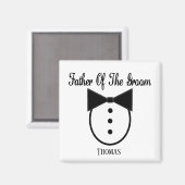 Aimant Père personnalisé de la cravate Groom Tux et Bow (Recto/Verso)