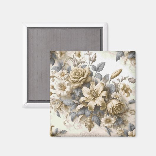 Aimant Perfection florale Jaune antique (Recto/Verso)