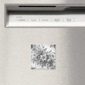 Aimant Perfection florale noire et blanche (In Situ (Lave-vaisselle))
