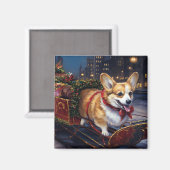 Aimant Période festive de Noël Corgi (Recto/Verso)