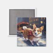 Aimant Période festive de Noël Corgi (Recto/Verso)