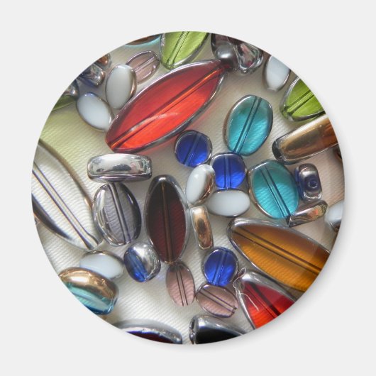 Aimant perles de cristal multicolores (Devant)