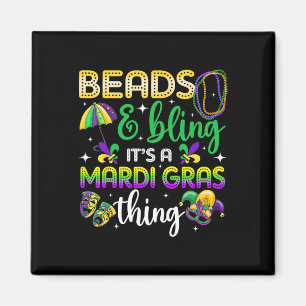 Aimant Perles et Bling C'est une chose de Mardi Gras Carn