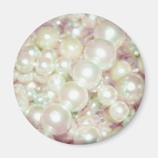 Aimant Perles et marguerite rose (Devant)