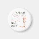 Aimant Perles & Prosecco Fard Rose Shower de Mariée (Devant)