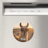 Aimant Pérou Llama en lunettes de soleil (In Situ (Lave-vaisselle))
