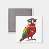 Aimant Perroquet cool avec lunettes de soleil (Recto/Verso)