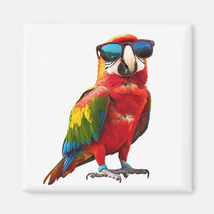 Aimant Perroquet cool avec lunettes de soleil