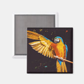 Aimant Perroquet de Macaw jaune (Recto/Verso)
