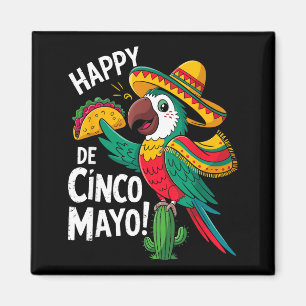 Aimant Perroquet drôle chapeau sombrero cinco de mayo