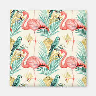Aimant Perroquet Flamant Tropical Jungle