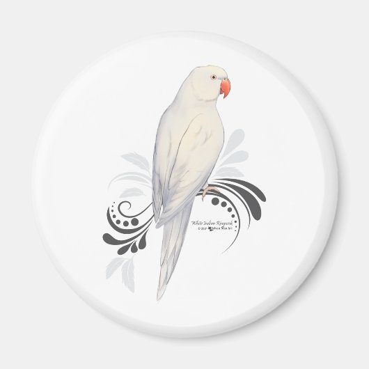 Aimant Perroquet indien blanc (Devant)