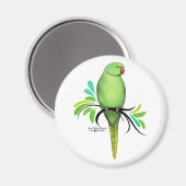Aimant Perroquet indien vert (Recto/Verso)