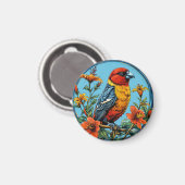 Aimant Perroquet mandelieu oiseau coloré (Recto/Verso)
