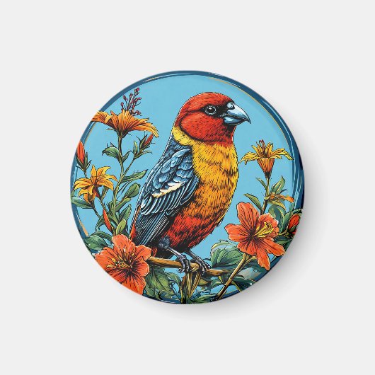 Aimant Perroquet mandelieu oiseau coloré (Devant)
