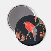 Aimant Perroquet rouge sur la branche d'un arbre par Ito  (Recto/Verso)