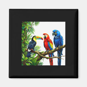 Aimant Perroquets oiseaux tropicaux hawaii fête sur la pl