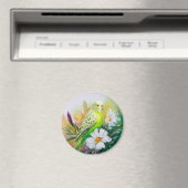 Aimant Perruche et fleurs (In Situ (Lave-vaisselle))