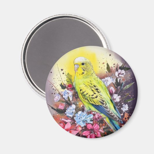 Aimant Perruche jaune (Recto/Verso)