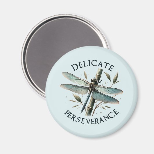 Aimant Persévérance délicate - libellule artistique (Recto/Verso)
