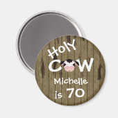 Aimant Personalisé Funny Holy Cow Humorisant 70e Annivers (Recto/Verso)