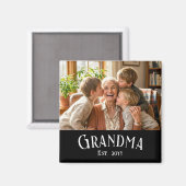 Aimant Personalize Name Grandma Est Year Photo Gift (Recto/Verso)